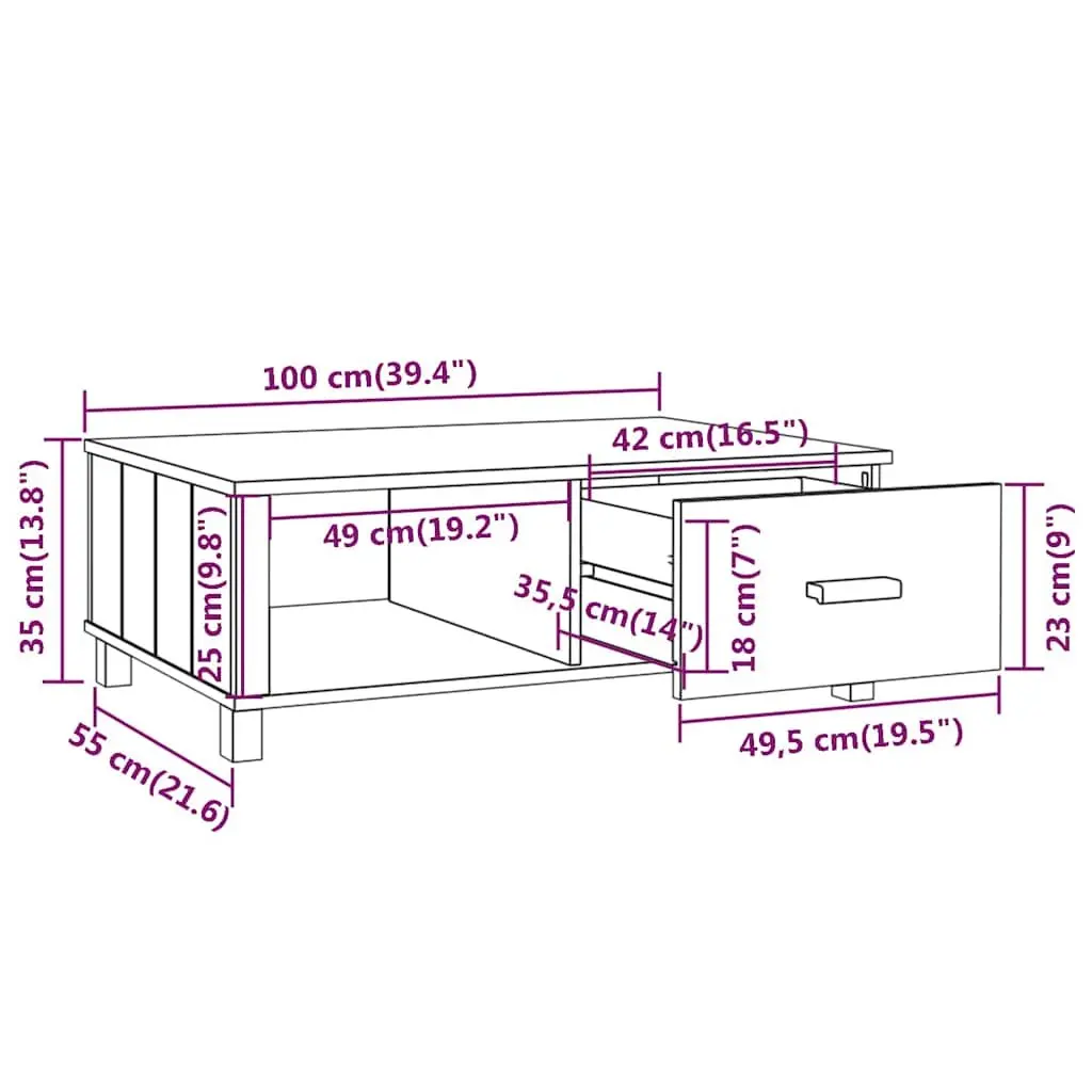 Wooden Coffee Table with Drawer Storage Compartment Grey Accent Side Table