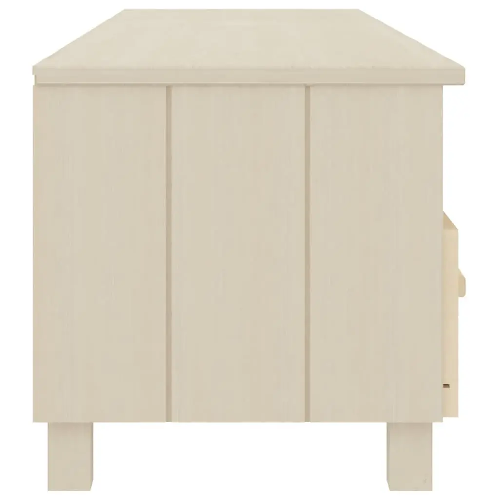 TV Cabinet Solid Wood Pine Brown 158L x 40W x 40H cm Storage Unit with Sliding Drawers and Compartments