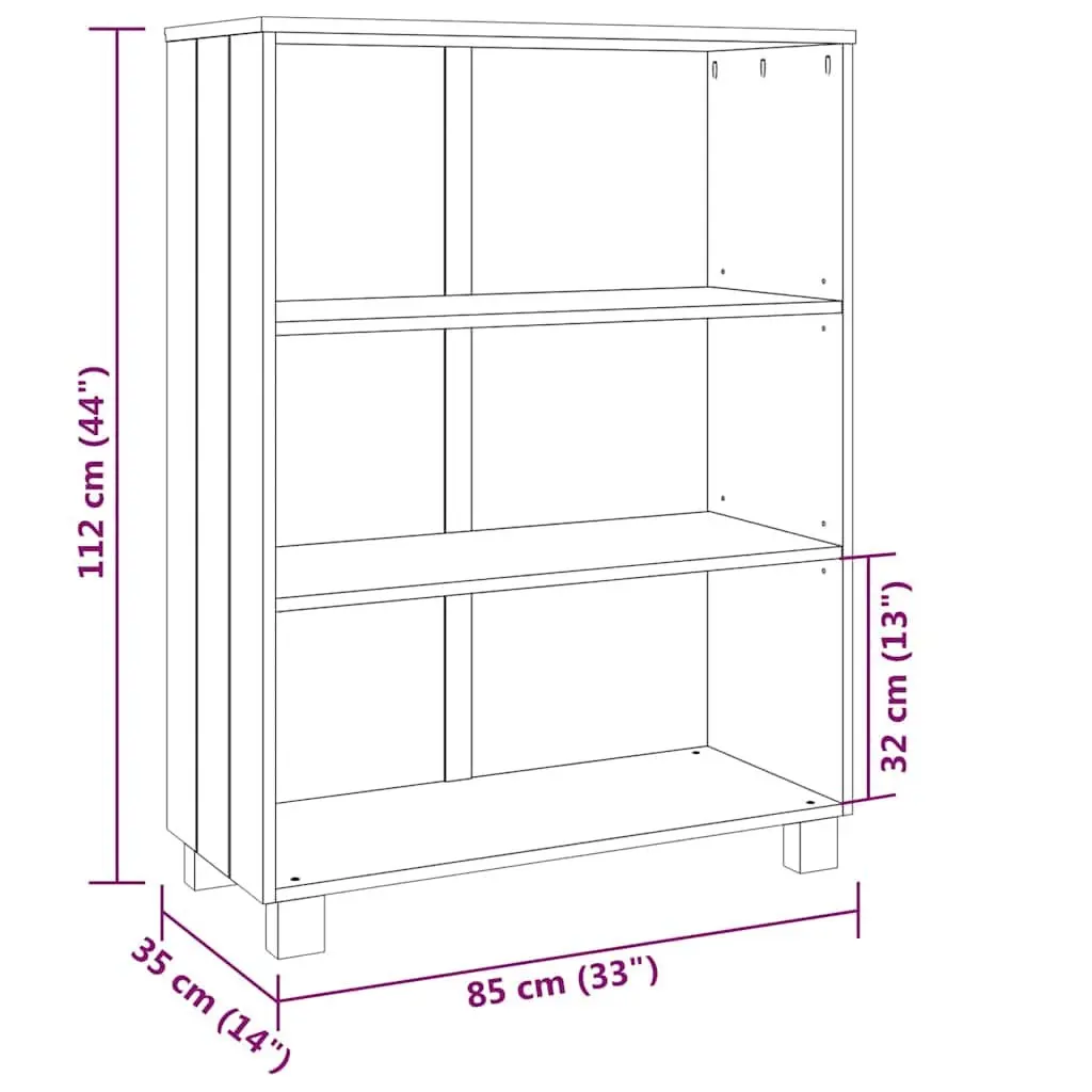 Book Cabinet 85x35x112cm 3-Shelf Storage Shelving Unit Light Grey Standing