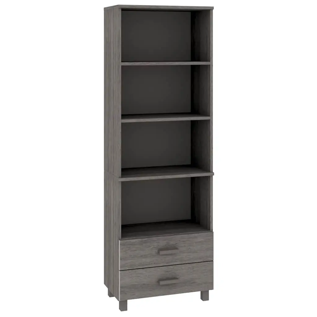 Highboard Storage Light Grey Solid Pine Wood 60x35x180 cm