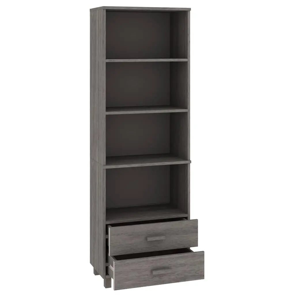 Highboard Storage Light Grey Solid Pine Wood 60x35x180 cm