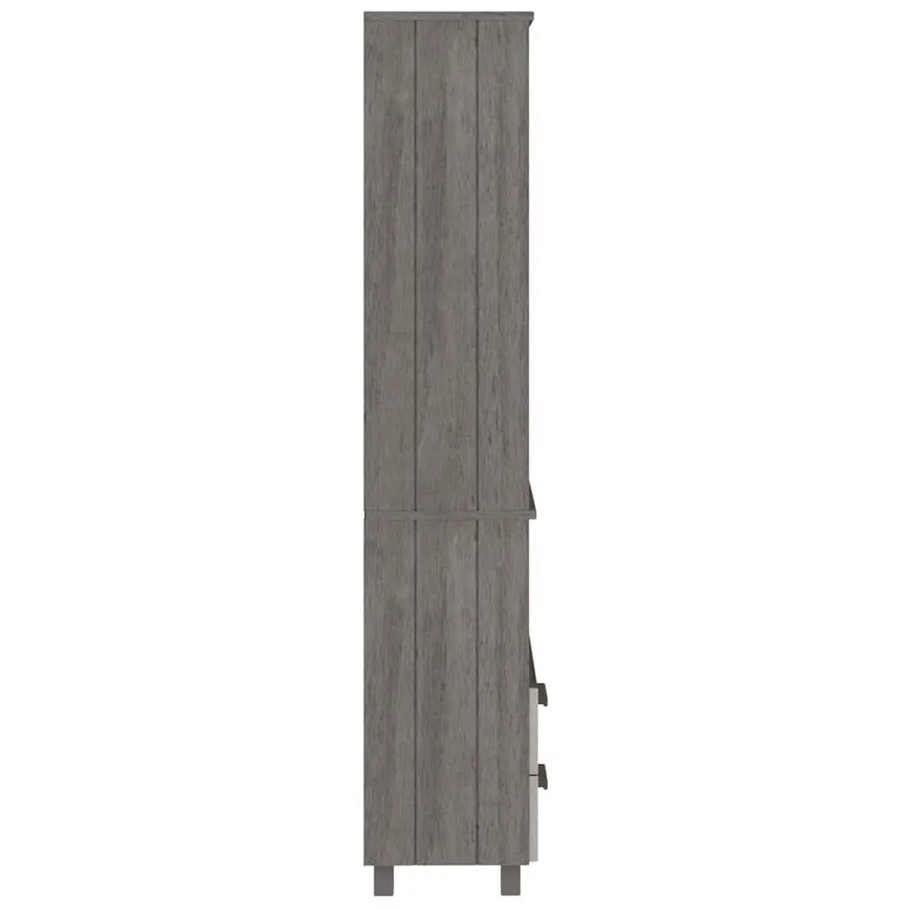 Highboard Storage Light Grey Solid Pine Wood 60x35x180 cm