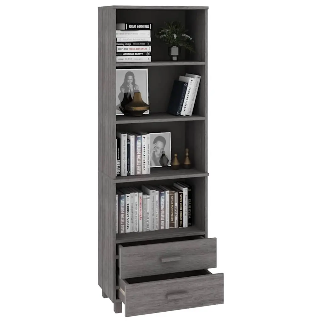 Highboard Storage Light Grey Solid Pine Wood 60x35x180 cm