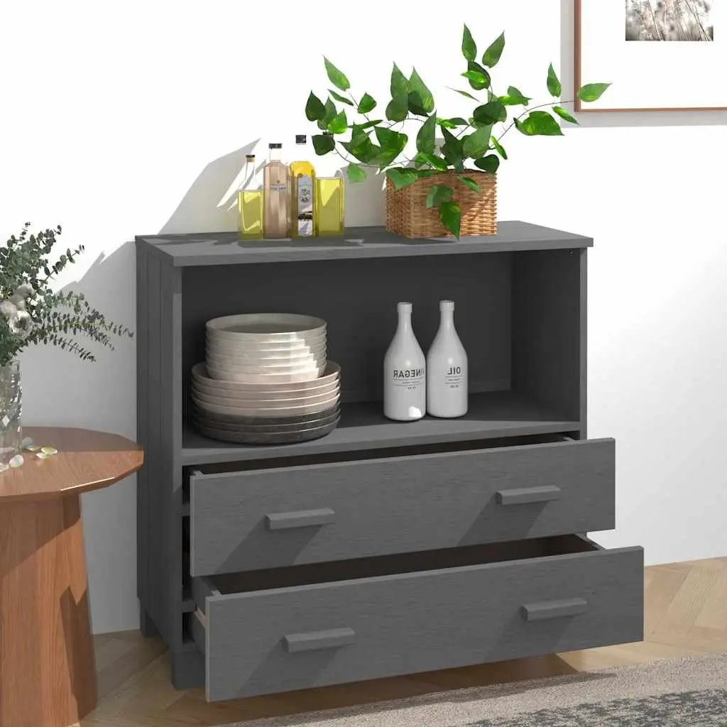 Wooden Sideboard Storage Cabinet for Home Grey 85 x 35 x 80 cm