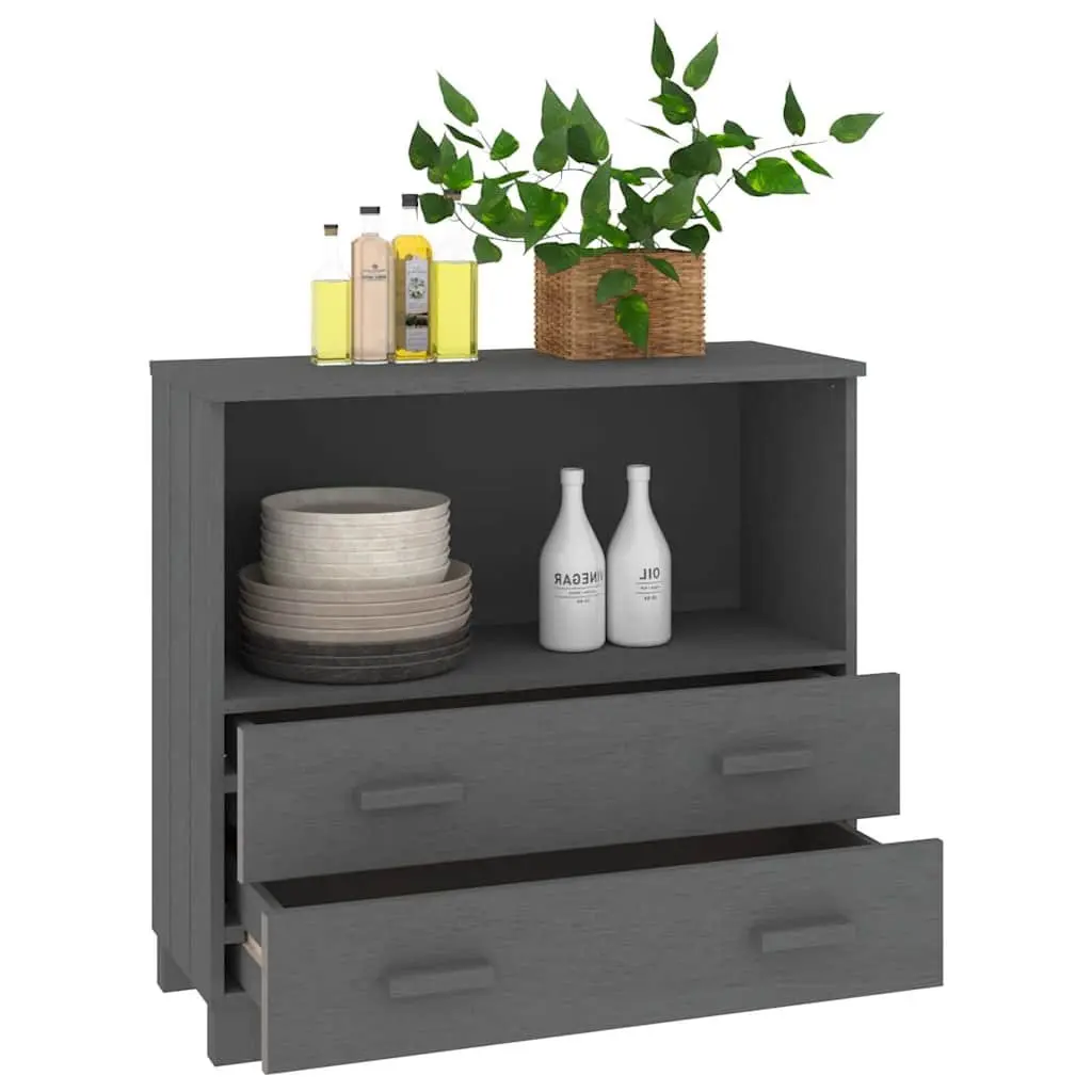 Wooden Sideboard Storage Cabinet for Home Grey 85 x 35 x 80 cm