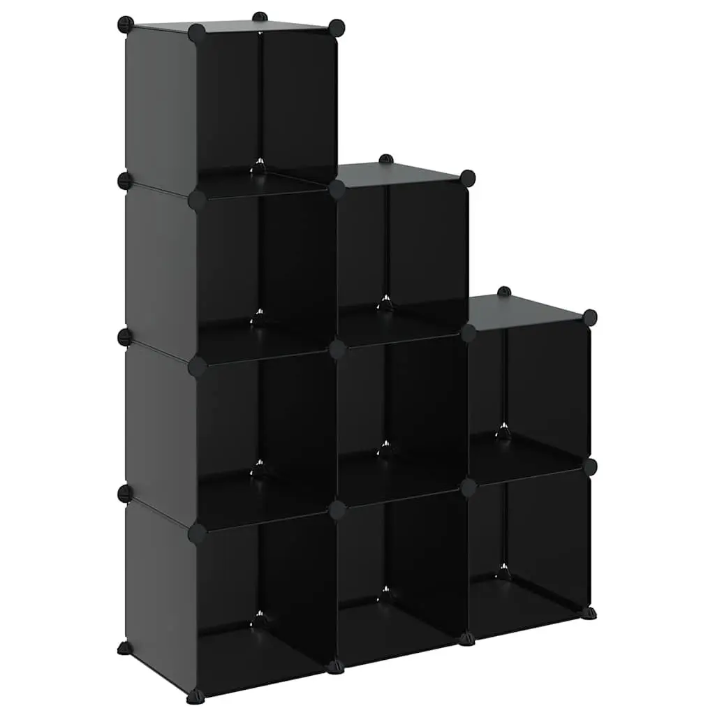 Black Plastic 9-Cube Storage Shelf