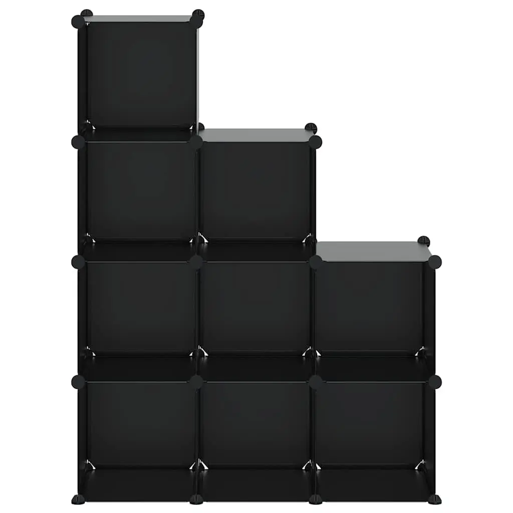 Black Plastic 9-Cube Storage Shelf