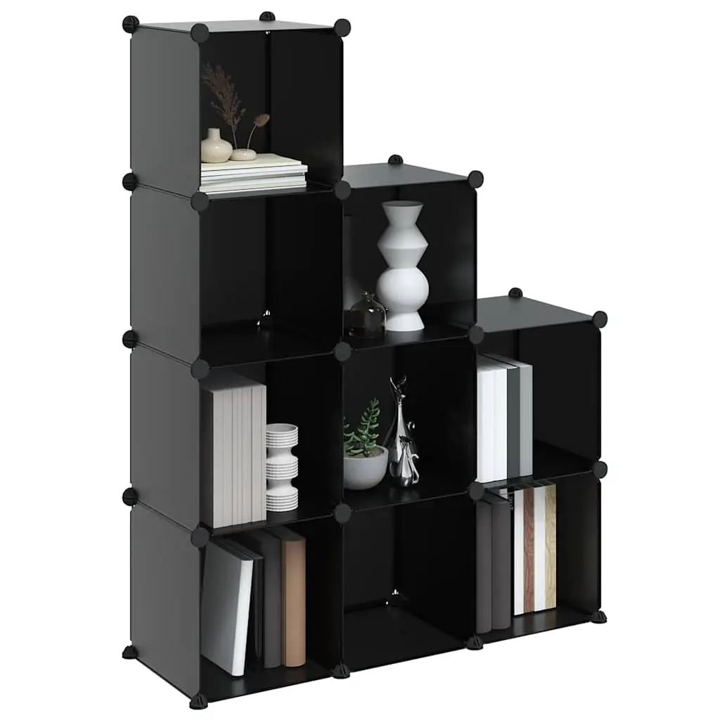 Black Plastic 9-Cube Storage Shelf