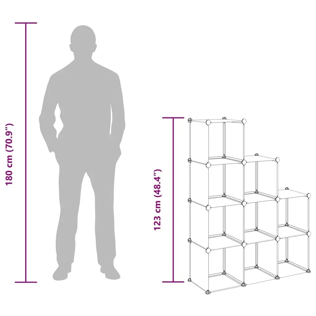 Black Plastic 9-Cube Storage Shelf