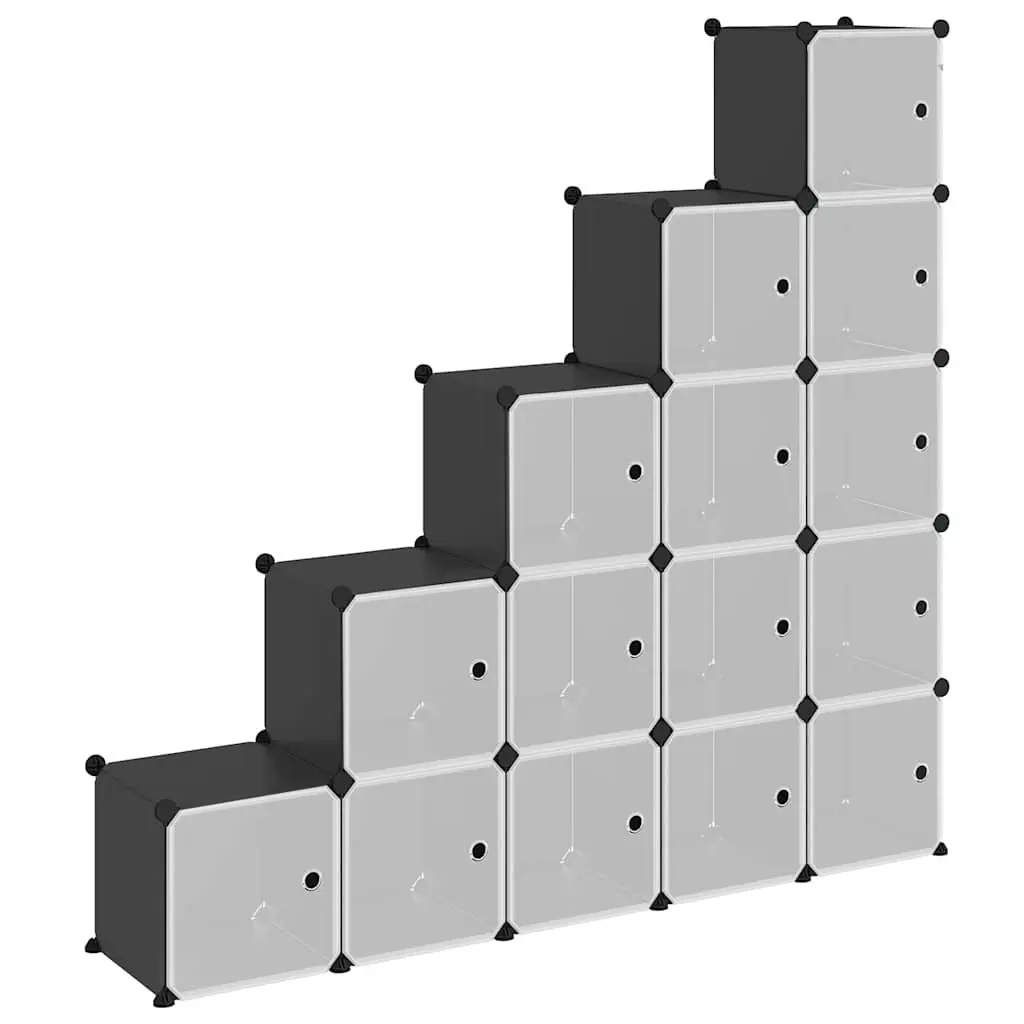 Storage Cube Organiser for Home Office 15 Cubes Black