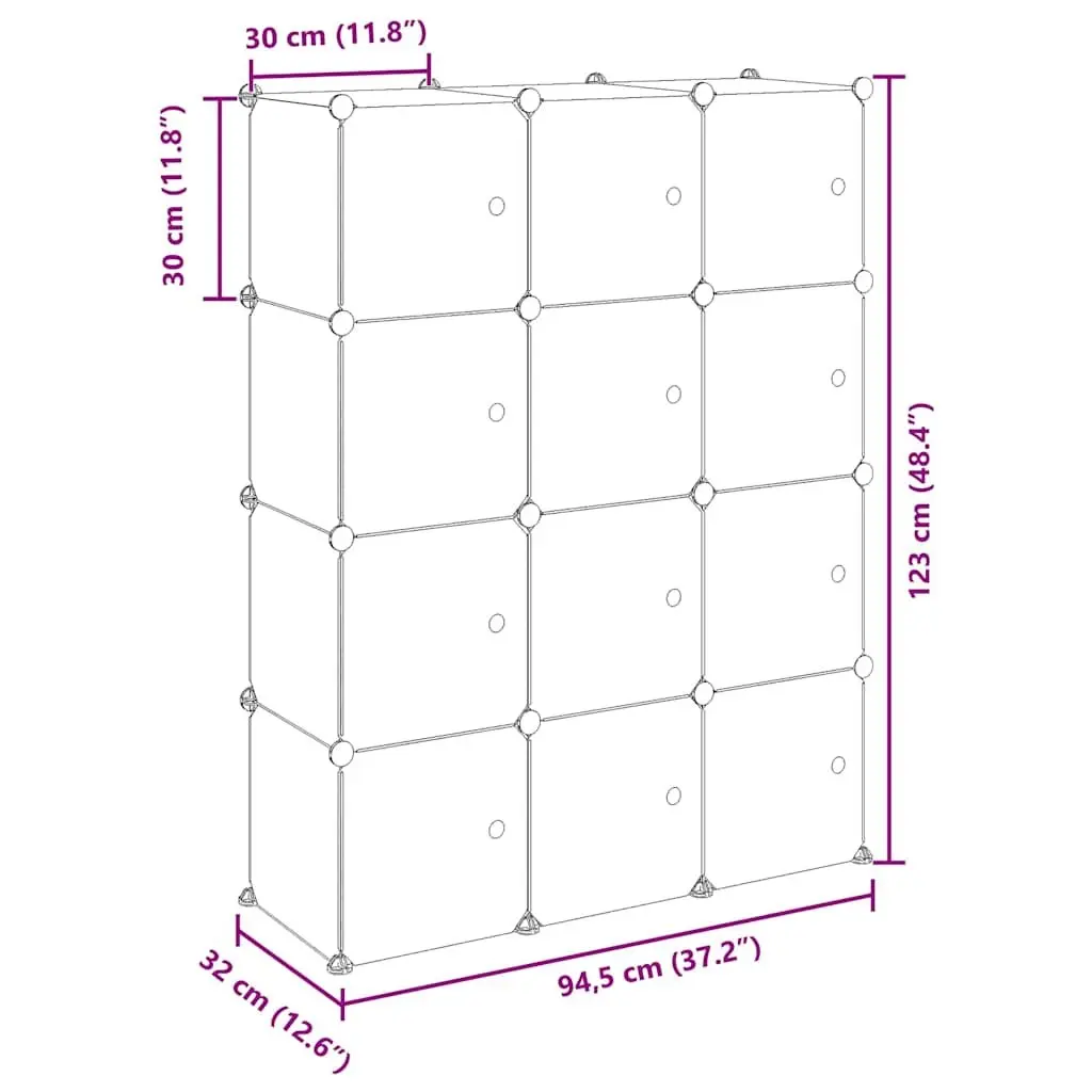 Storage Cube Organiser for Home Office 12 Cubes