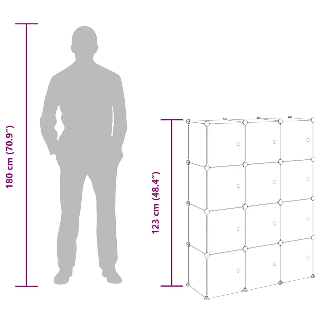 Storage Cube Organiser for Home Office 12 Cubes