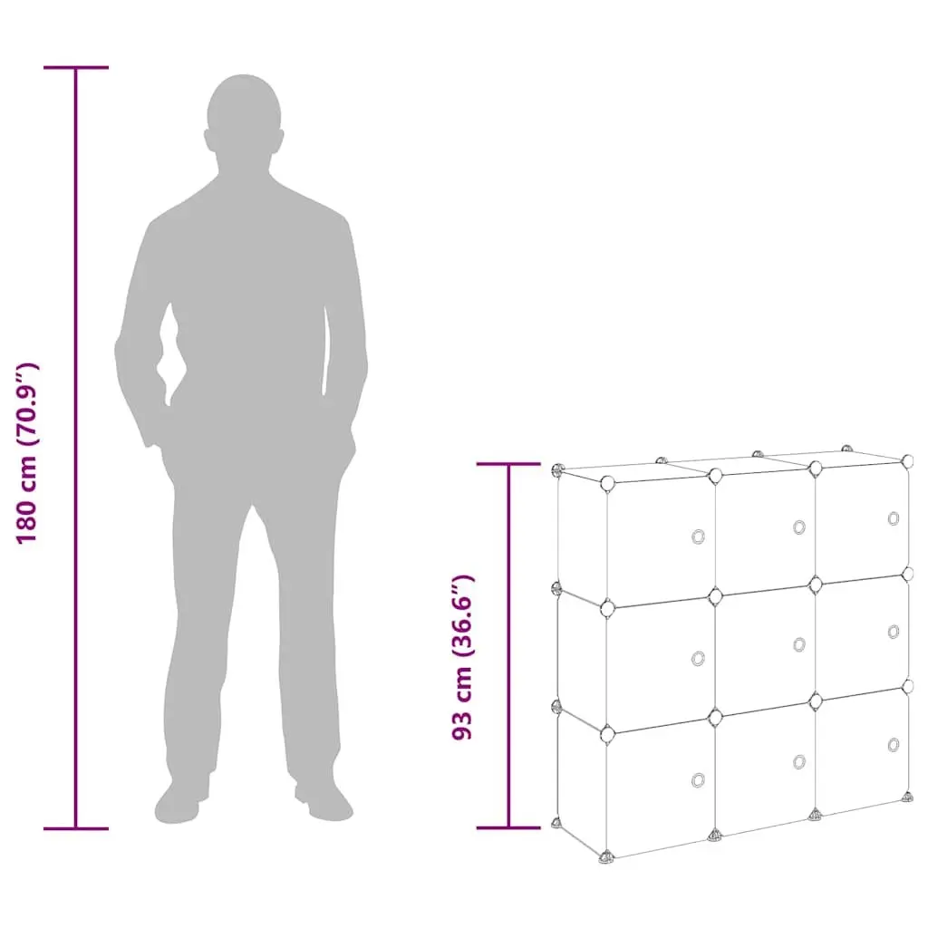 Storage Cube Organiser for Home Office Dormitory 9 Cube Size