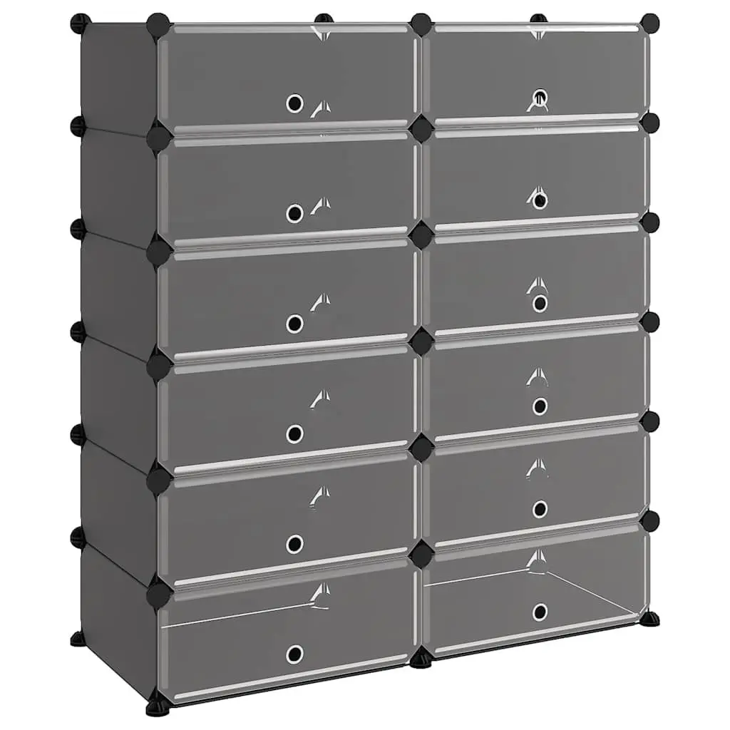 Black Shoe Rack 94.5x36.5x106cm