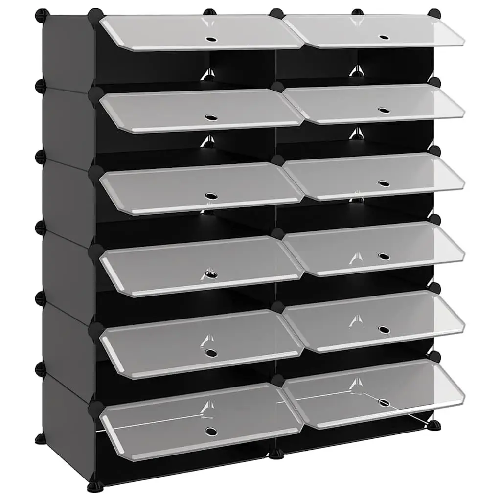 Black Shoe Rack 94.5x36.5x106cm