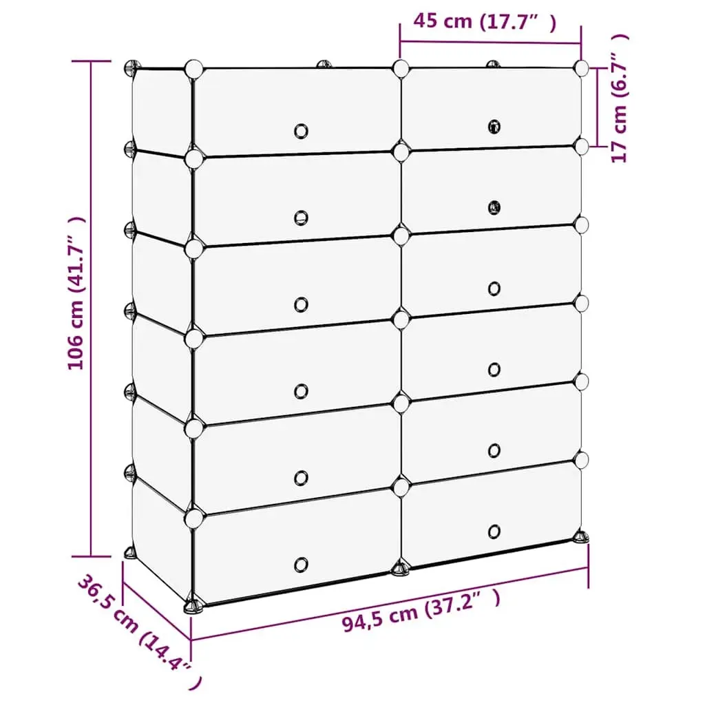 Black Shoe Rack 94.5x36.5x106cm