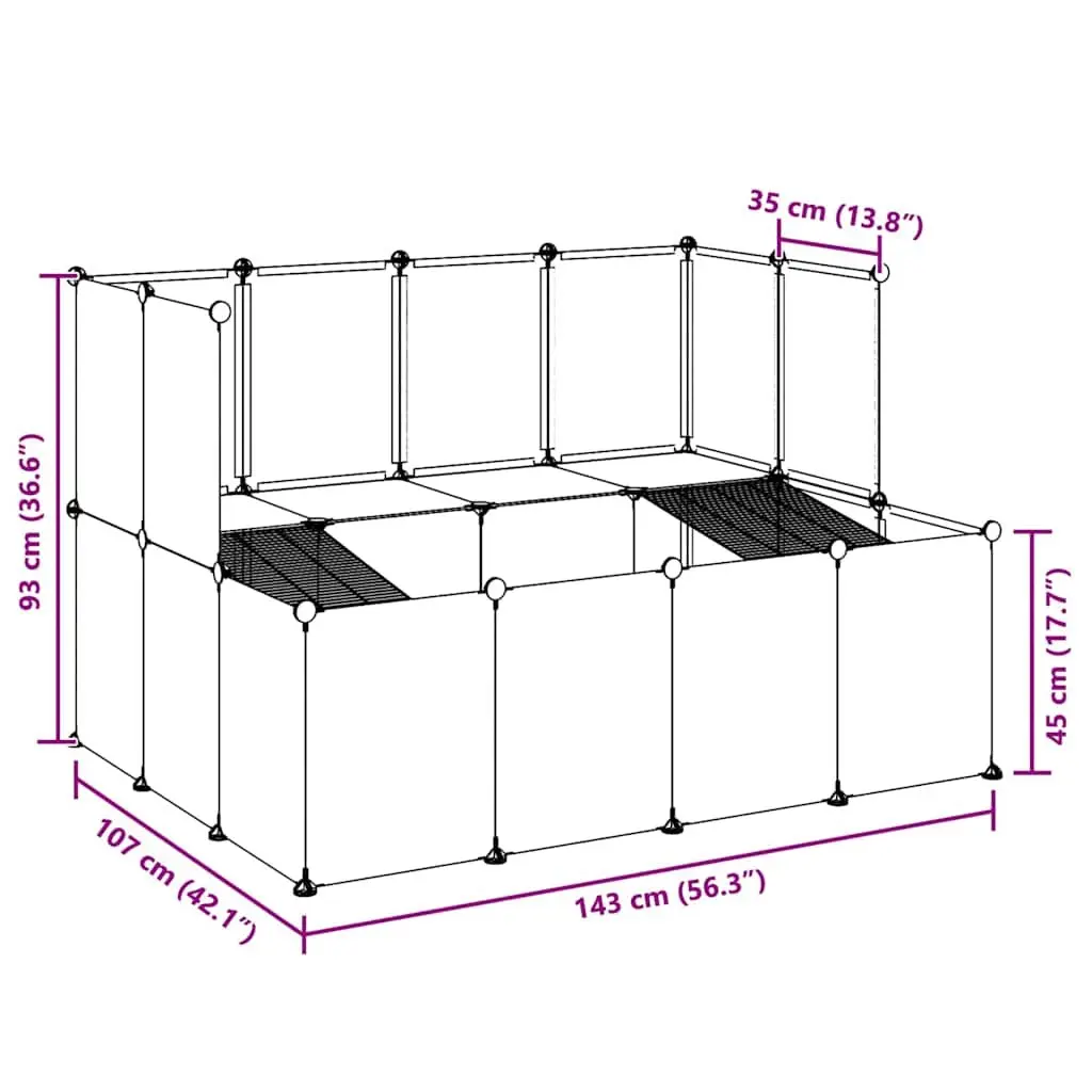 Small Animal Cage Enclosure Pen for Rabbits Guinea Pigs Hamsters 143x107x93 cm