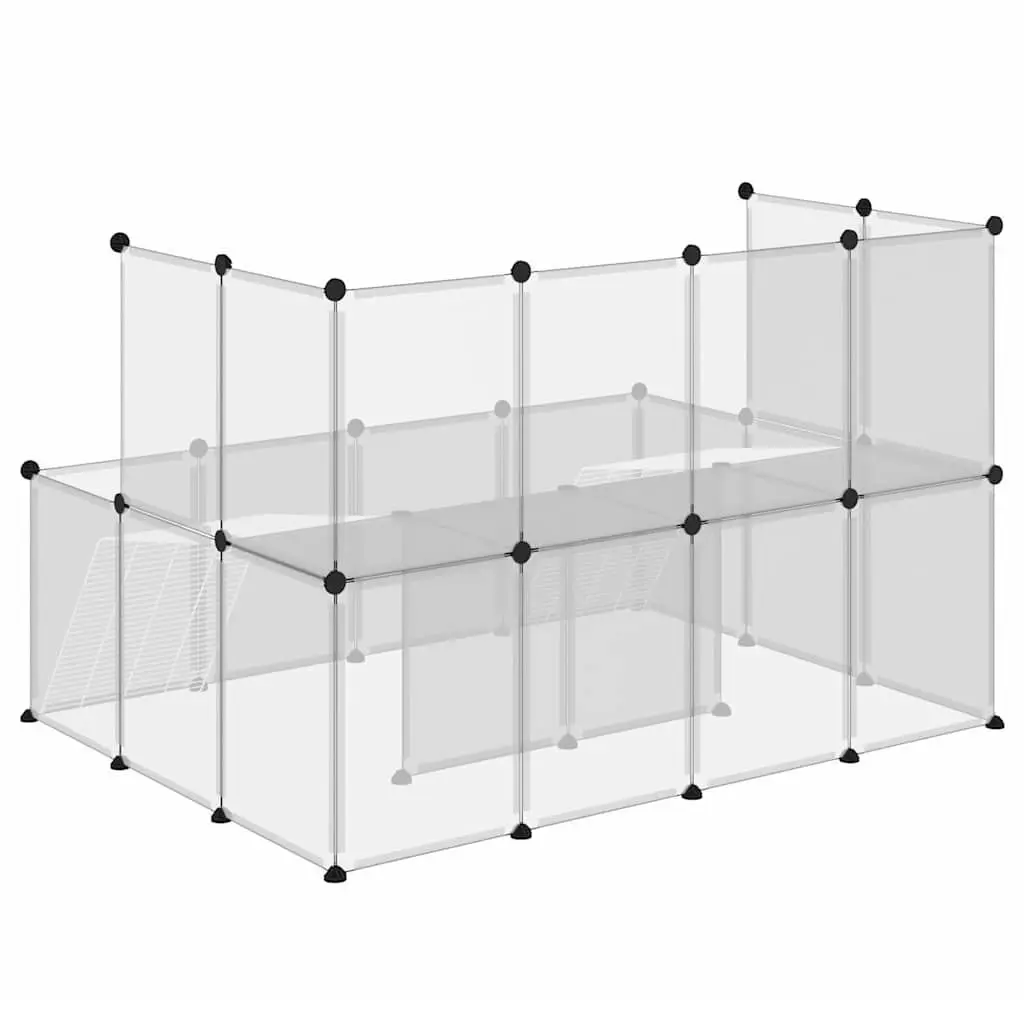 Small Animal Cage for Pets 143x107x93 cm Transparent PP Plastic Steel Frame