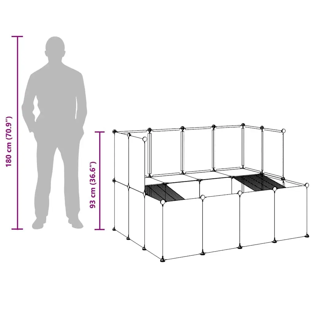 Small Animal Cage for Pets 143x107x93 cm Transparent PP Plastic Steel Frame