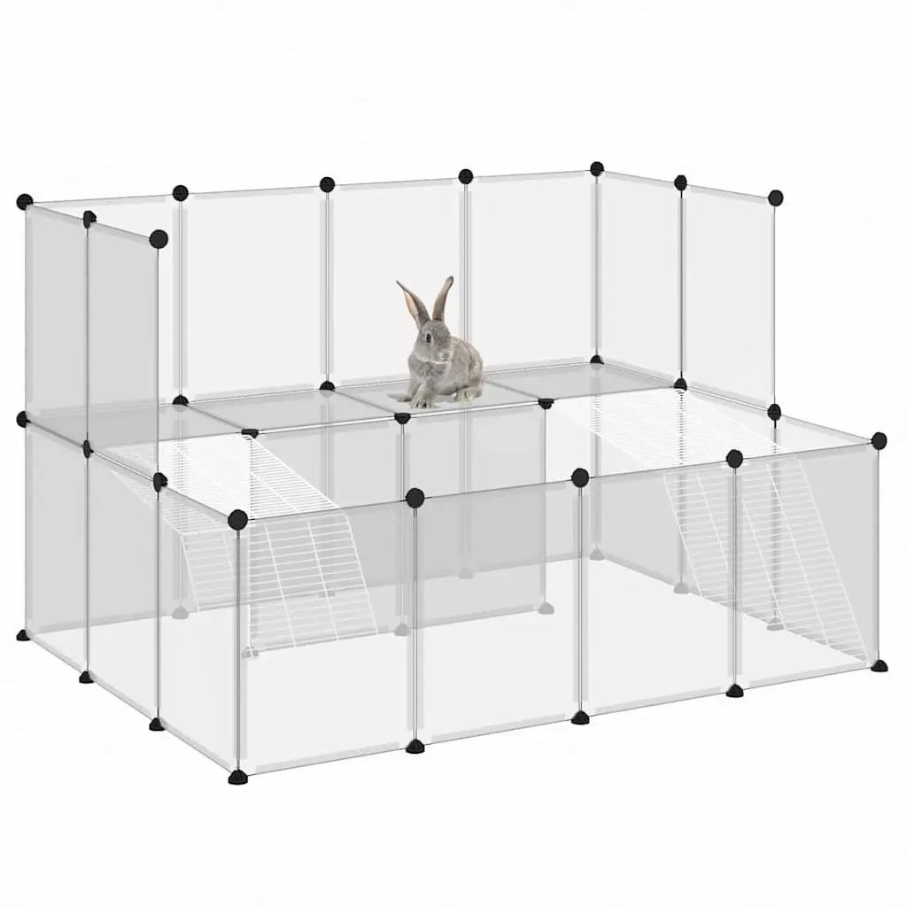 Small Animal Cage for Pets 143x107x93 cm Transparent PP Plastic Steel Frame