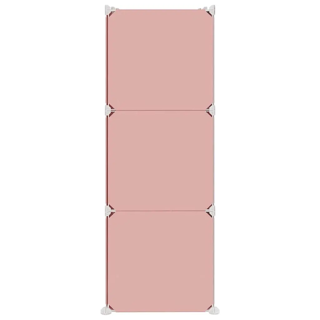 Kids' Pink Cube Storage Cabinet with 6 Cubes