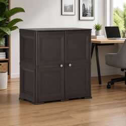 Storage Cabinet Specifications: 79x43x85.5cm, Brown Plastic