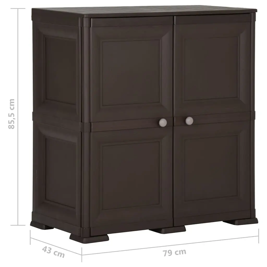 Storage Cabinet Home Office 79x43x85.5cm Brown Plastic