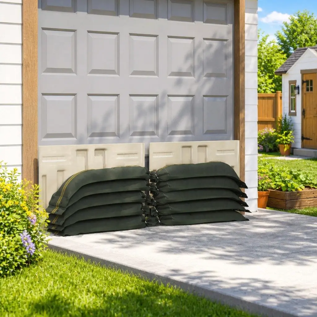 Industrial Sandbags 10 Pack Dark Green 100 x 25 cm Heavy Duty Outdoor