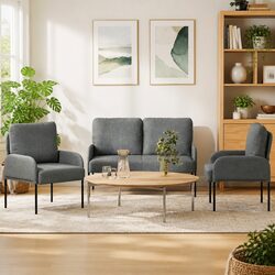 Specifications of 3-Piece Grey Sofa Set for Living Rooms