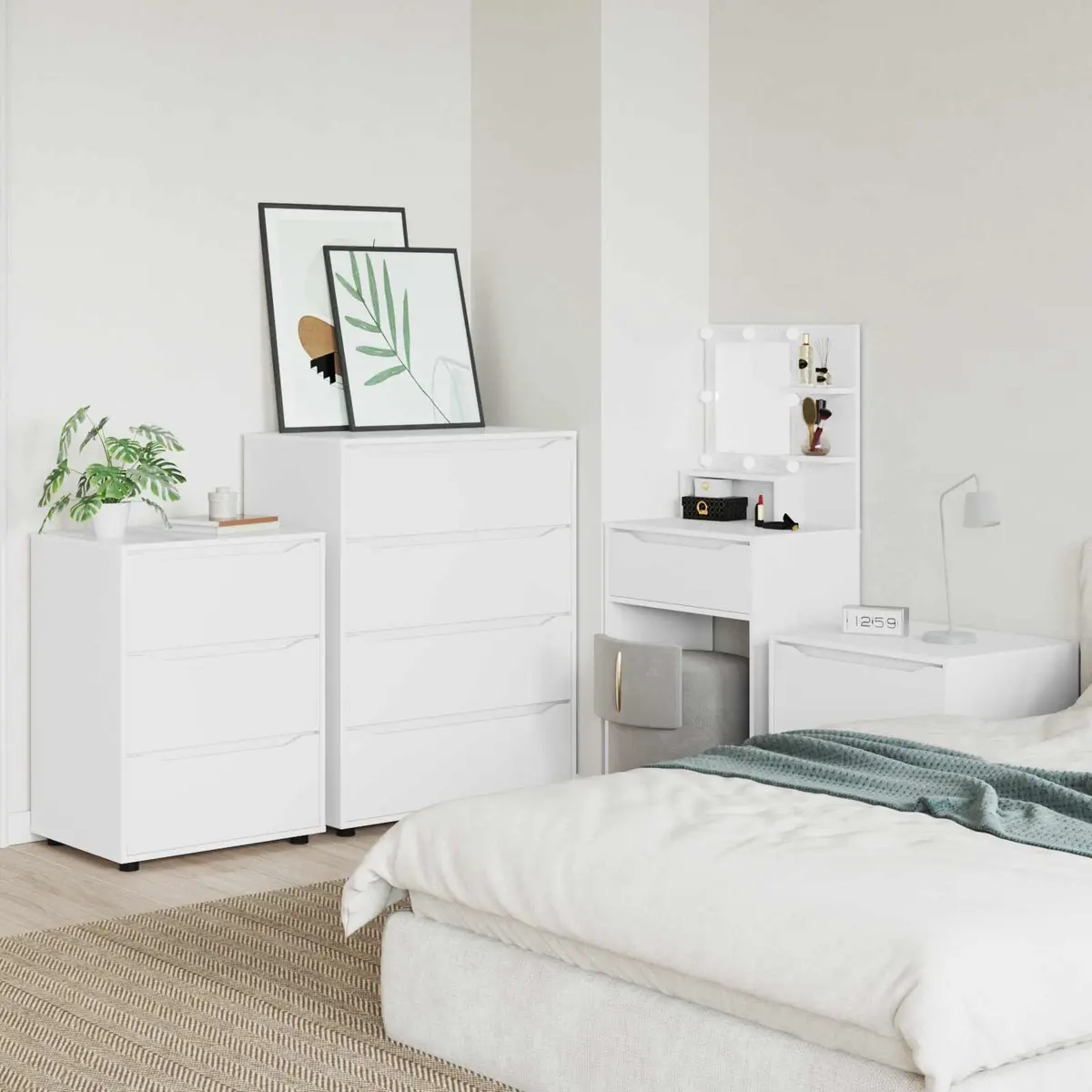 White Storage Cabinet 80x48x105cm