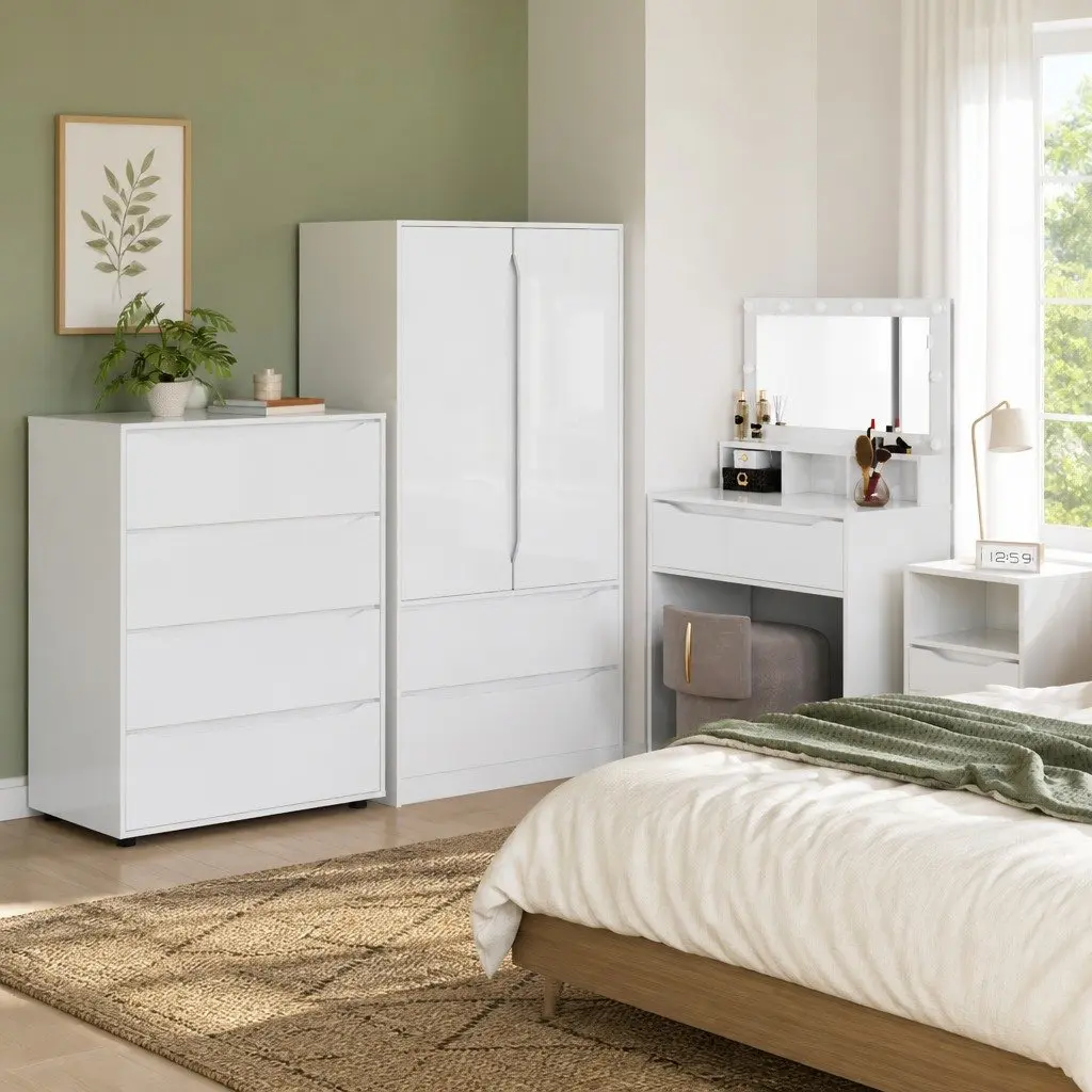 High Gloss White Storage Cabinet