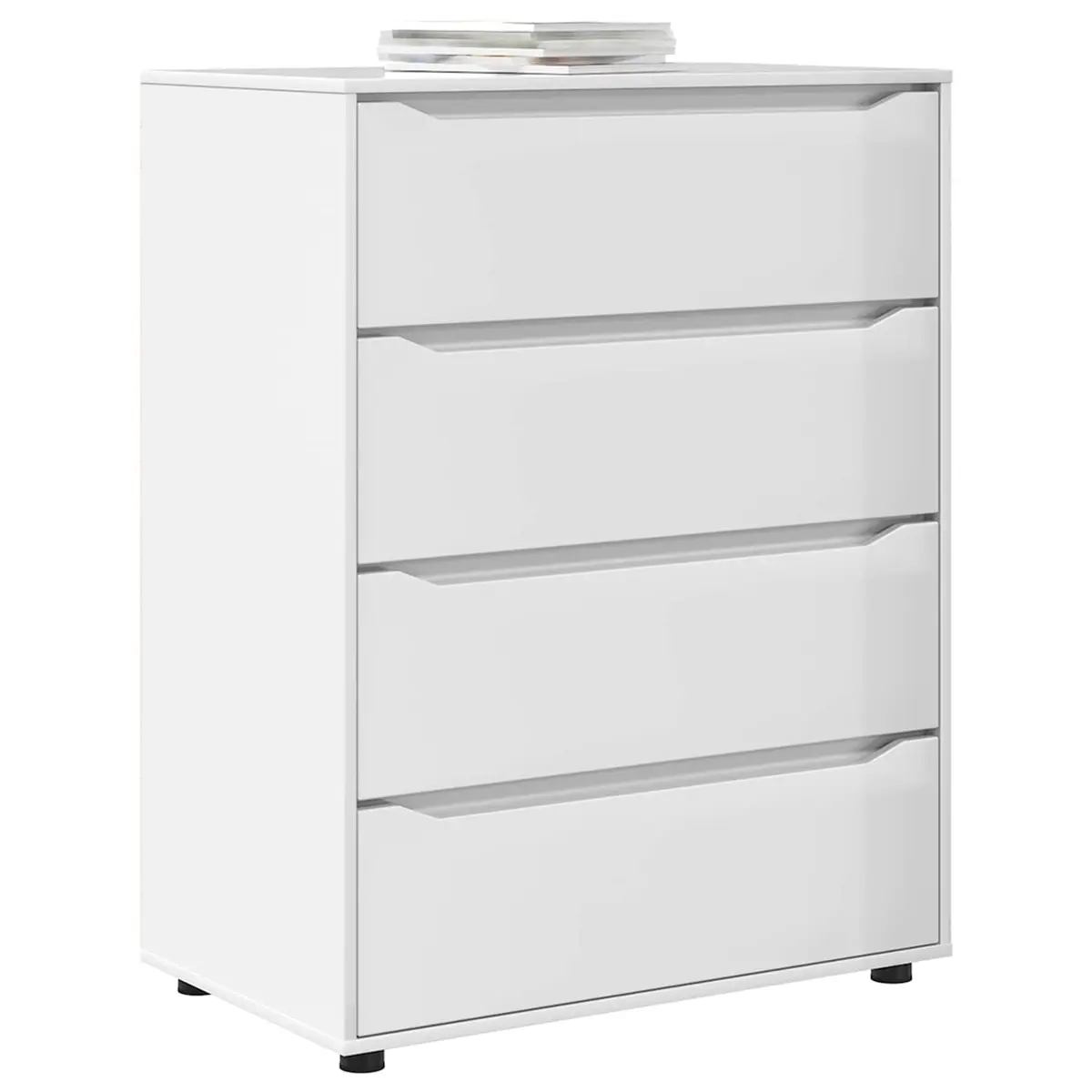 Storage Cabinet Bedroom High Gloss White Engineered Wood