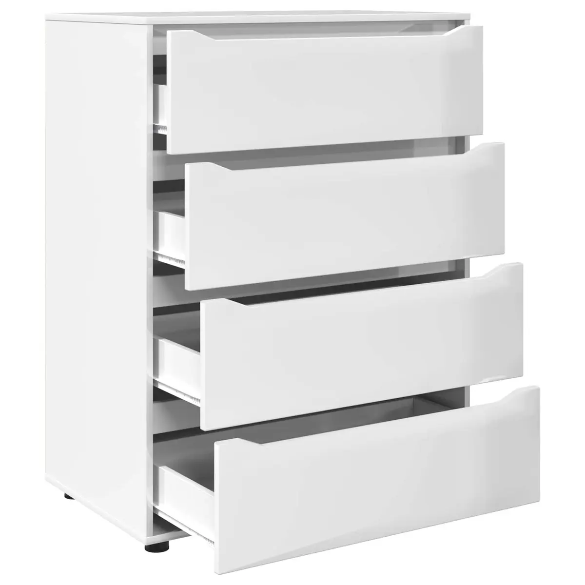 Storage Cabinet Bedroom High Gloss White Engineered Wood