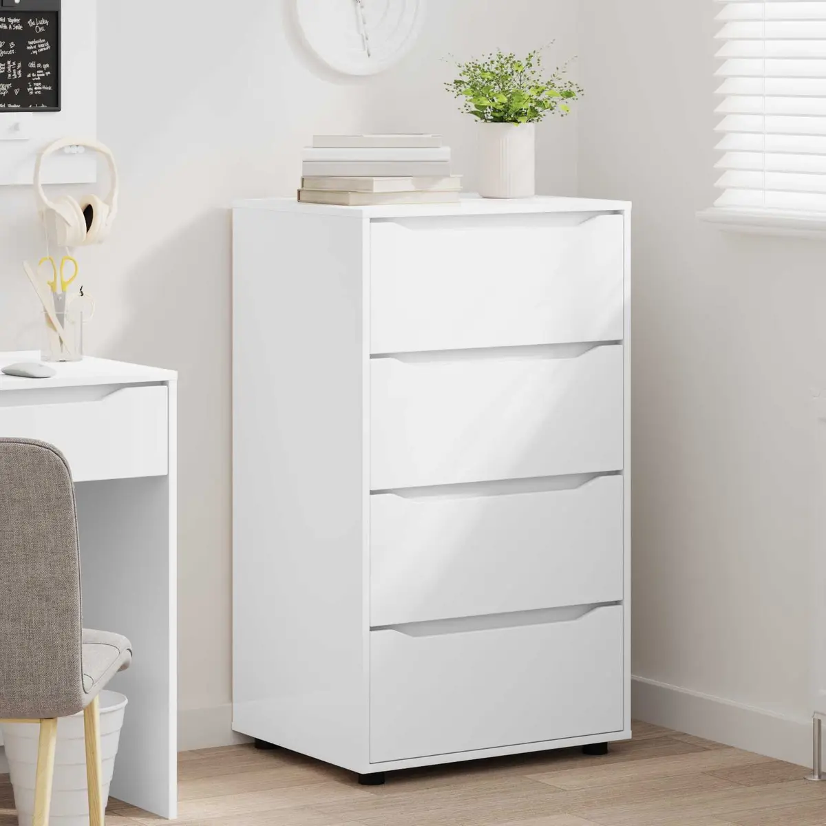 Storage Cabinet White 60 x 48 x 105 cm Engineered Wood Bedroom Living Room