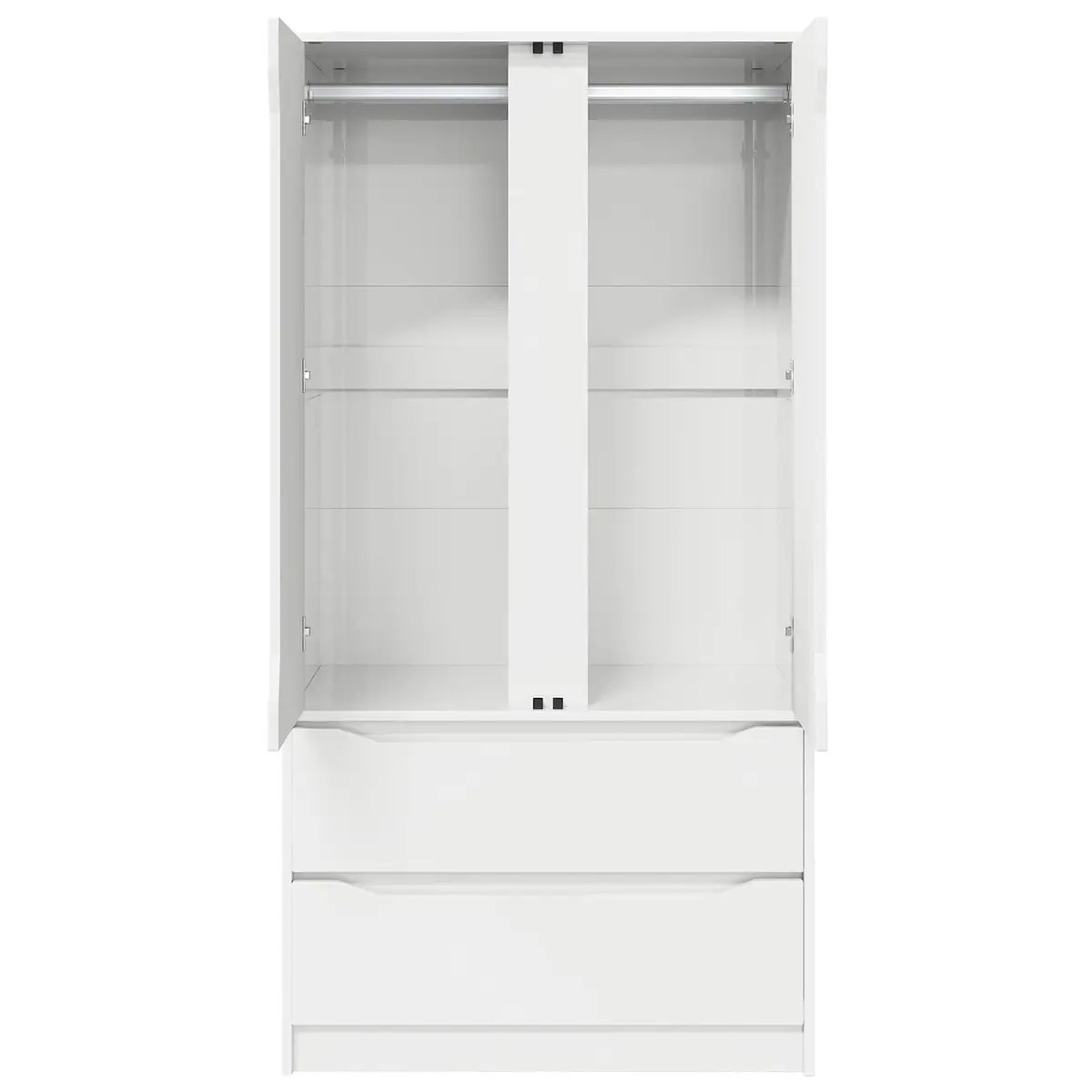 Wardrobe Cabinet for Bedroom Storage White Engineered Wood 79.5 x 49 x 156 cm