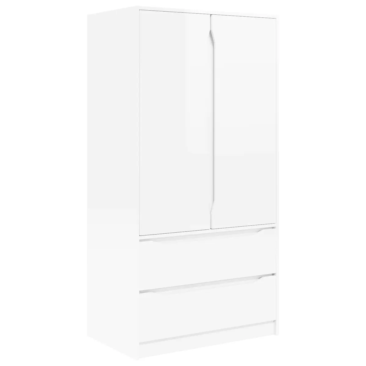 Wardrobe for Bedroom High Gloss White 79.5 x 49 x 156 cm Storage Cupboard Cabinet