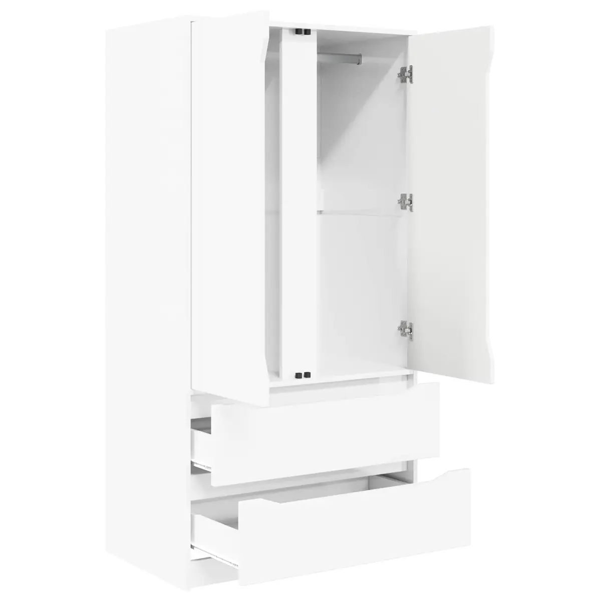 Wardrobe for Bedroom High Gloss White 79.5 x 49 x 156 cm Storage Cupboard Cabinet