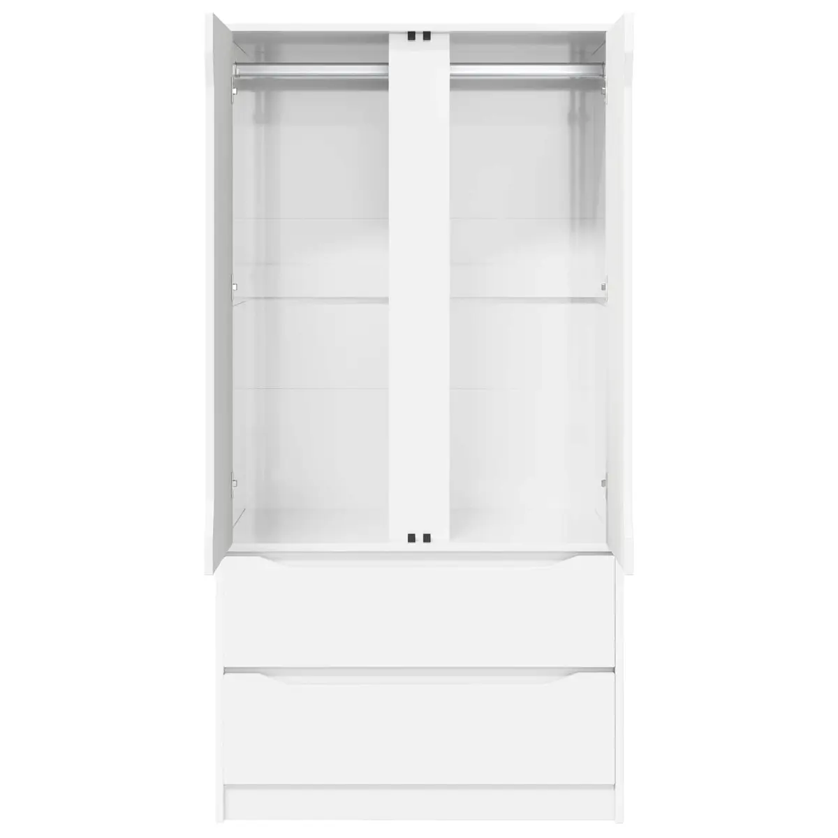 Wardrobe for Bedroom High Gloss White 79.5 x 49 x 156 cm Storage Cupboard Cabinet