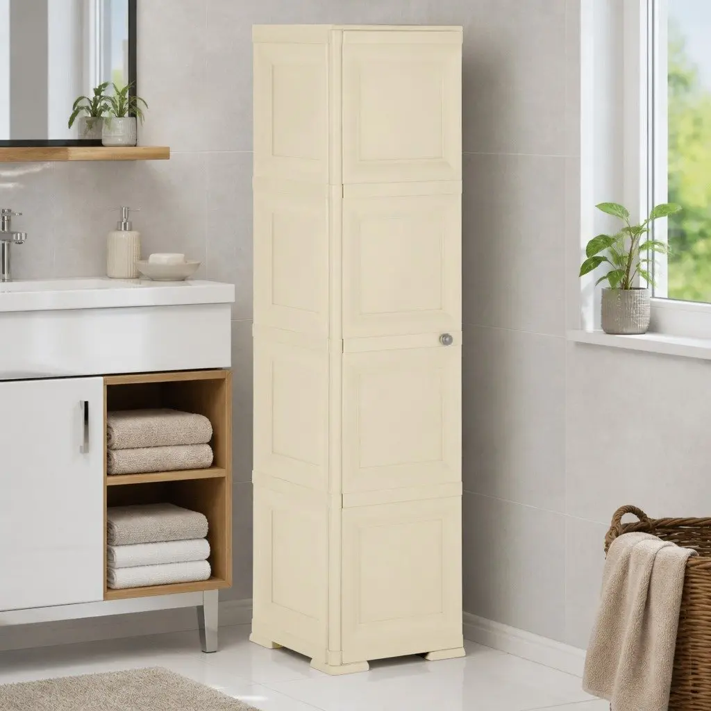 White Plastic Storage Cabinet 40x43x164cm