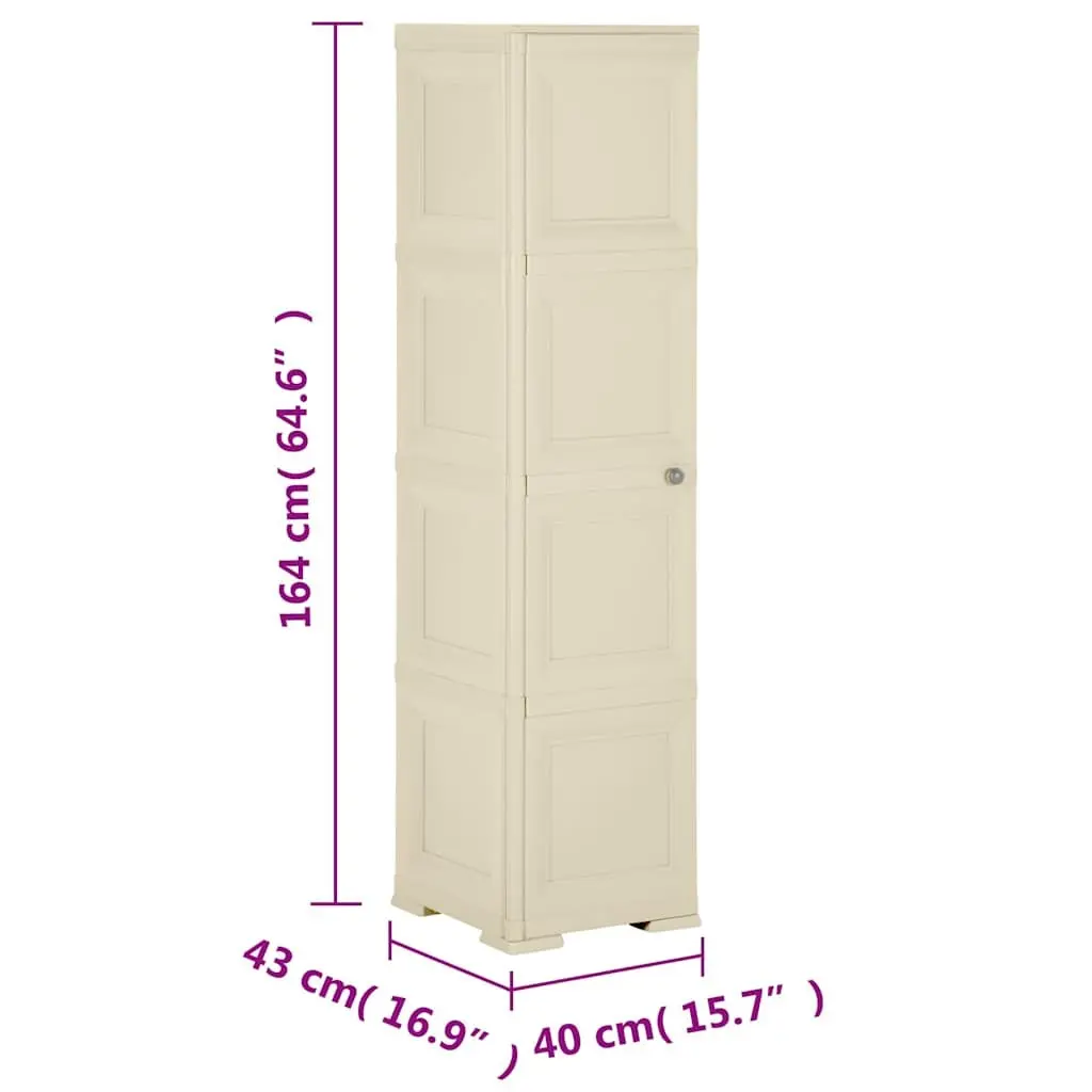 White Plastic Storage Cabinet 40x43x164cm