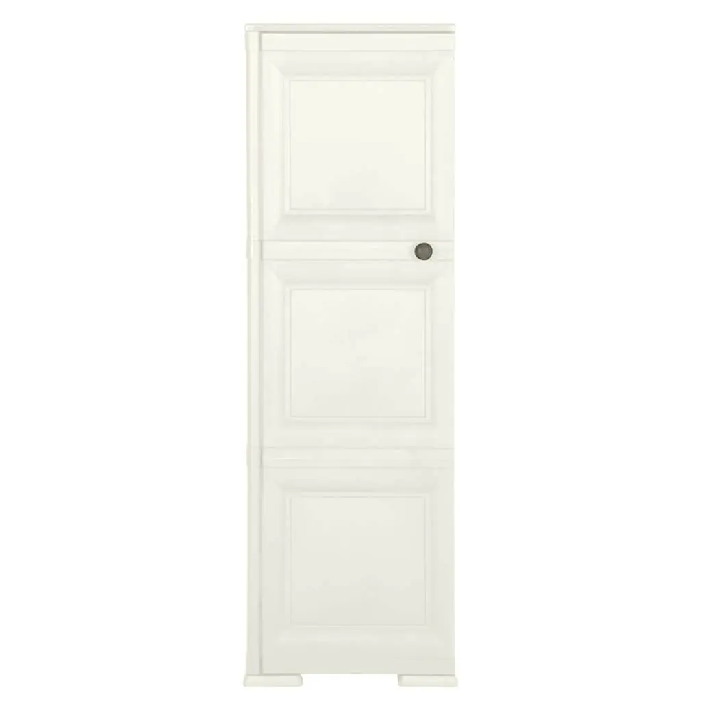Plastic Storage Cabinet 40x43x125cm Wood Design Cream Organiser Home Office