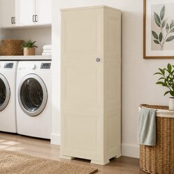 40x43x125 cm White Plastic Storage Cabinet Details