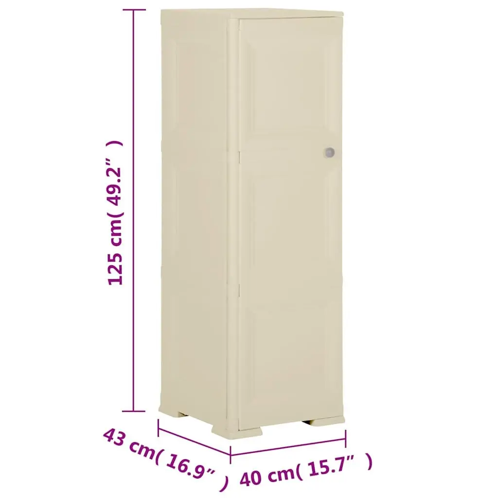 Plastic Storage Cabinet for Home Office Storage Room 40x43x125 cm White
