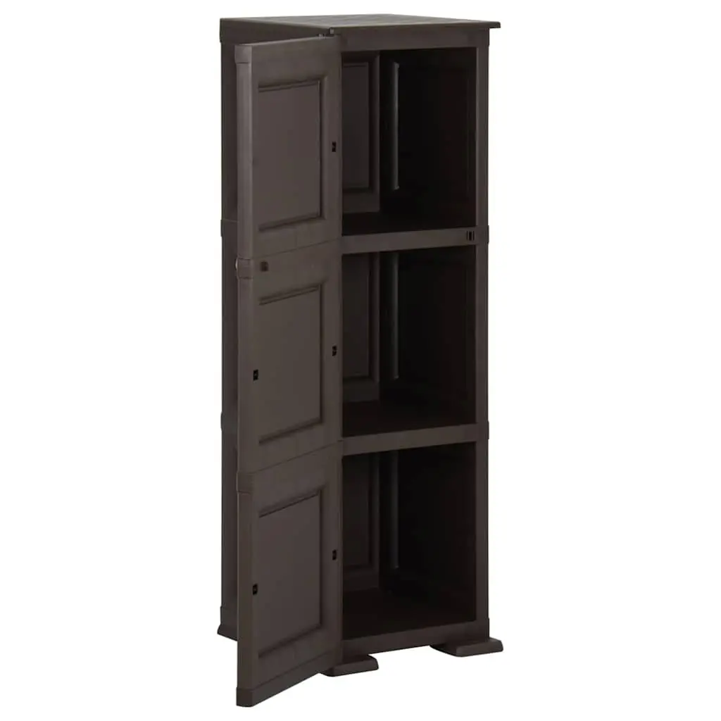 Storage Cabinet 40x43x125cm Brown Plastic Organiser Cupboard Home Office