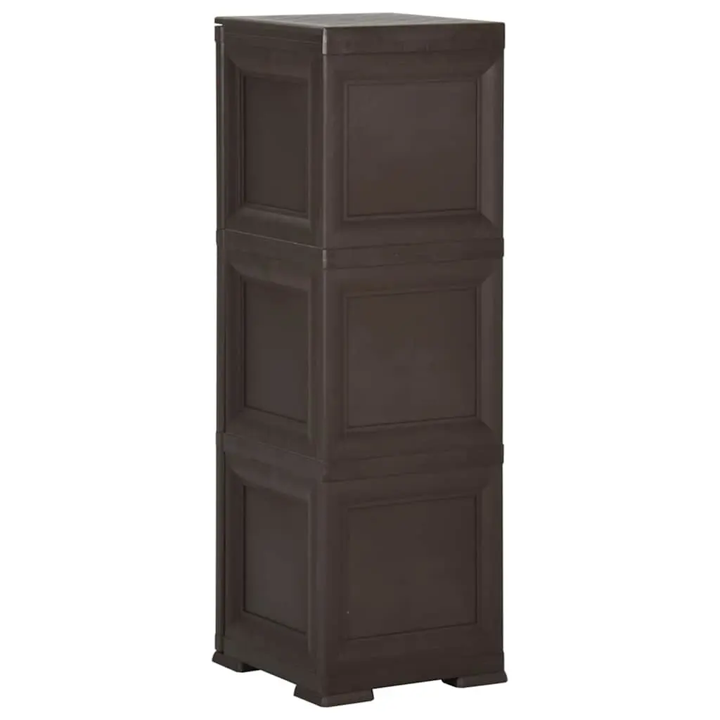 Storage Cabinet 40x43x125cm Brown Plastic Organiser Cupboard Home Office