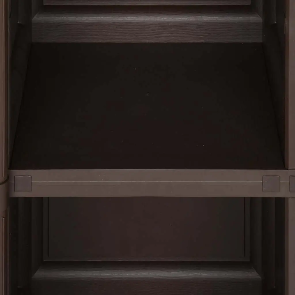 Storage Cabinet 40x43x125cm Brown Plastic Organiser Cupboard Home Office