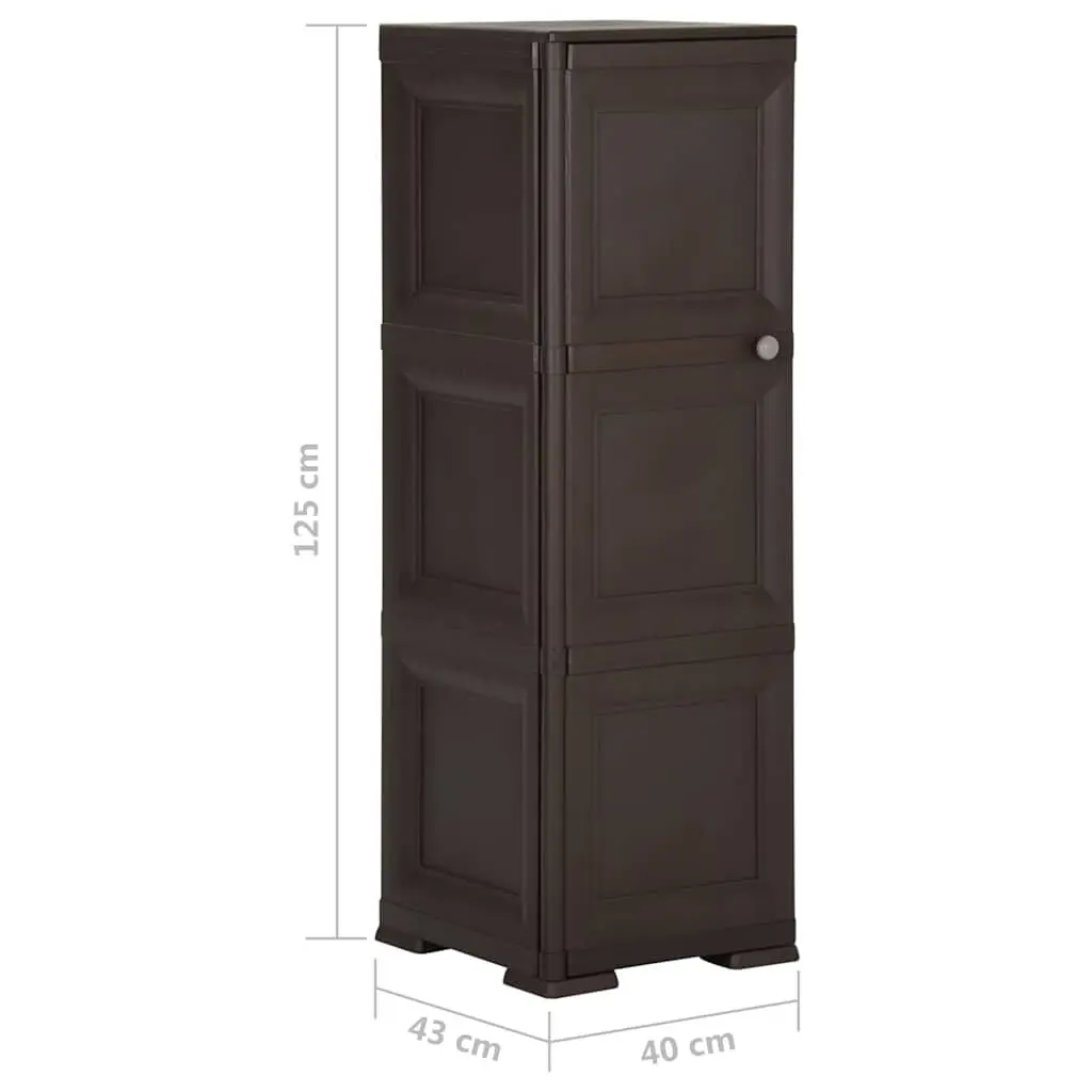 Storage Cabinet 40x43x125cm Brown Plastic Organiser Cupboard Home Office
