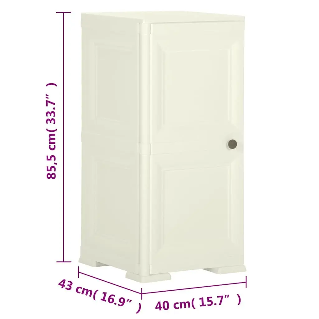 Plastic Storage Cabinet 40x43x85.5cm in Cream