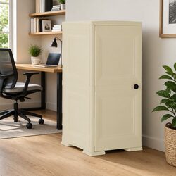 White Plastic Storage Cabinet - 40W x 43D x 85.5H cm