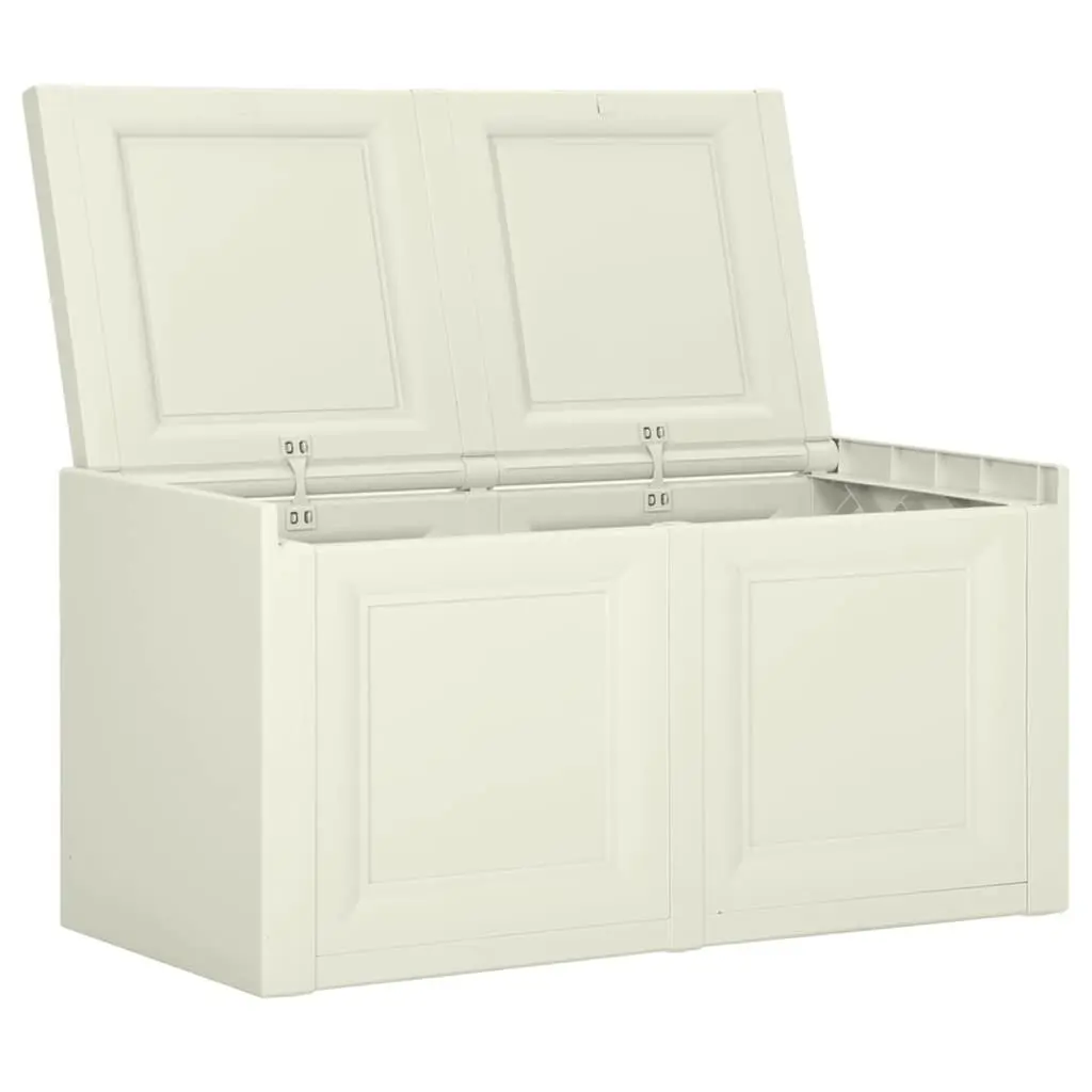 Storage Chest Bench Seat Cushion Box Indoor Outdoor 86x40x42cm Cream